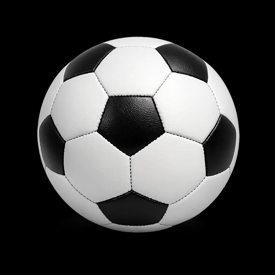 A classic black-and-white soccer ball